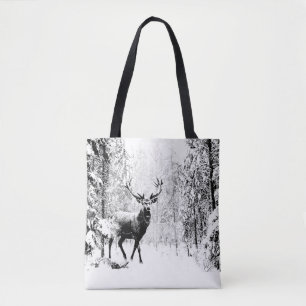 Bolso De Tela Stag Deer Winter Forest Wildlife Animal Nature art