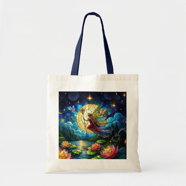Bolso De Tela Stained Glass Moonlight Flight Fairy  (Frente)