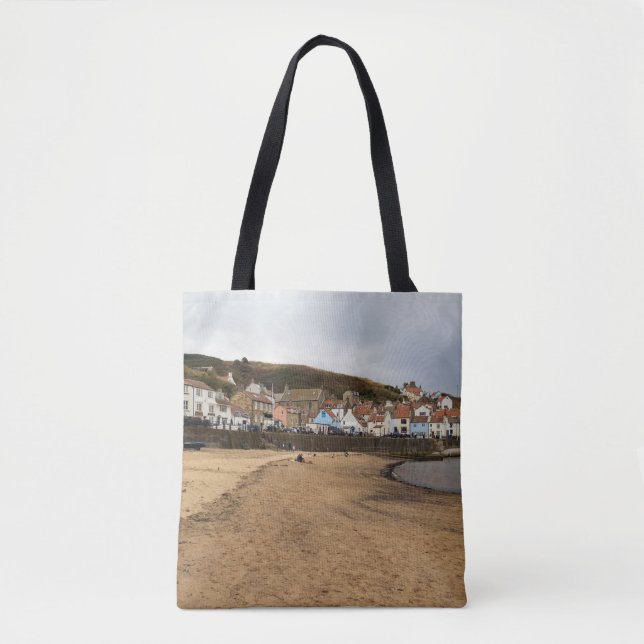 Bolso De Tela Staithes Harbour Beach and Village Front (Anverso)