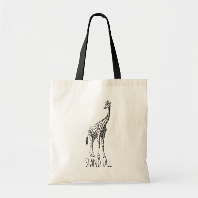 Bolso De Tela Stand Tall Graceful Giraffe (Frente)
