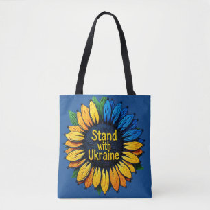 Bolso De Tela Stand with Ukraine Sunflower Arte de Hilo