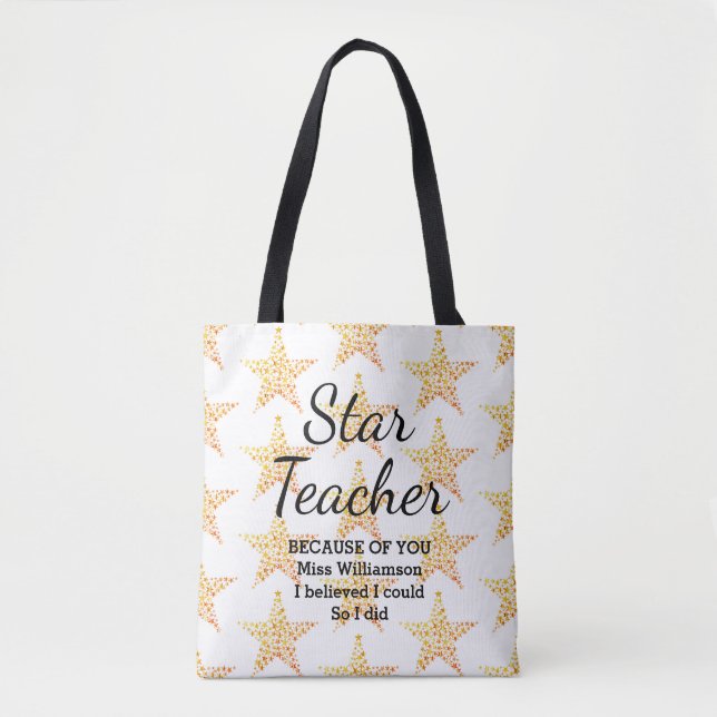 Bolso De Tela STAR TEACHER Creyó Que Podía Apreciar A Personaliz (Anverso)