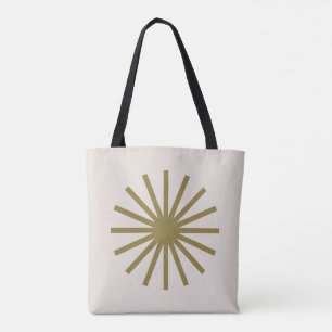Bolso De Tela Starburst Gold & Linen White