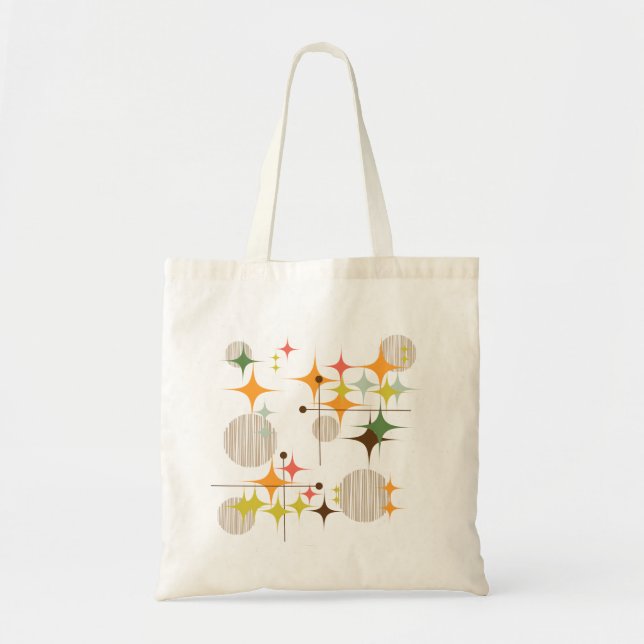 Bolso De Tela Starbursts e Globos modernos de mediados del siglo (Frente)