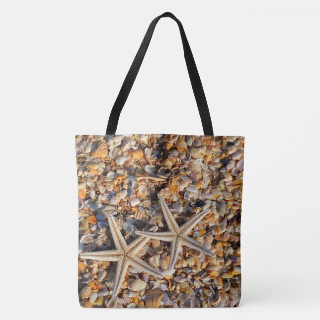 Bolso De Tela Starfish and Seasheles (Anverso)