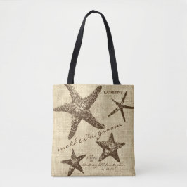 Bolso De Tela Starfish Beach Wedding Fiesta (Madre de Groom)