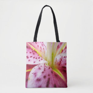 Bolso De Tela Stargazer Lily Bright Magenta Floral