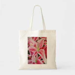 Bolso De Tela Stargazer lirio rosa acuarela arte original
