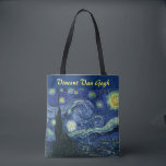 Bolso De Tela Starry Night Vincent van Gogh Arte Impresionante<br><div class="desc">Vicente van Gogh (neerlandés, 1853 - 1890) Noche estrellada, 1889, Aceite sobre lienzo sin marco: 73 × 92 cm (28, 7 × 36, 2 pulgadas) Este cuadro representa la vista desde la ventana de orientación oriental de la sala de asilo de Van Gogh en Saint-Rémy-de-Provence, añadió. aldea idealizada. Ha estado...</div>