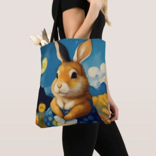 Bolso De Tela Starry Spring Bunny Tote Bag