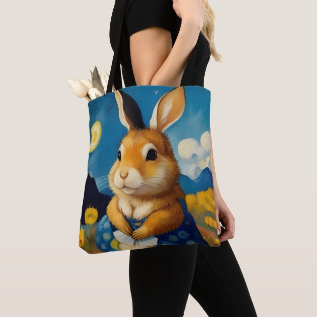 Bolso De Tela Starry Spring Bunny Tote Bag (Detalle)