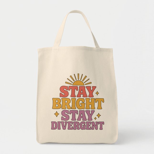Bolso De Tela Stay Bright, Stay Divergent (Frente)