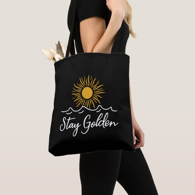 Bolso De Tela Stay Golden Black (Detalle)