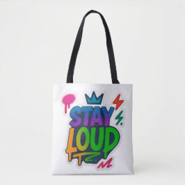 Bolso De Tela Stay Loud Graffiti Neon Artwork