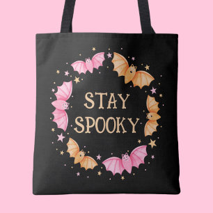Bolso De Tela Stay Spooky Cute Bats Pastel Halloween
