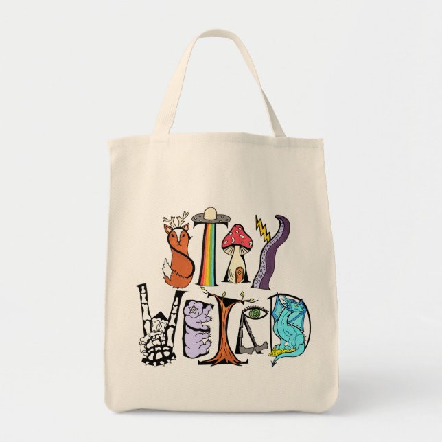 Bolso De Tela Stay Weird Grocery Tote Bag (Frente)