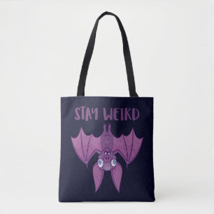 Bolso De Tela Stay Weird Personalizado Bat