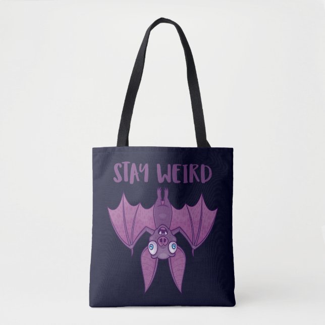 Bolso De Tela Stay Weird Personalizado Bat (Anverso)