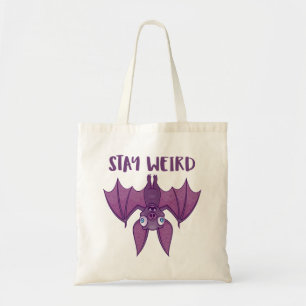 Bolso De Tela Stay Weird Personalizado Bat