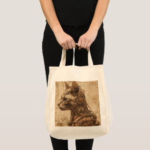 Bolso De Tela Steampunk Cat Retro
