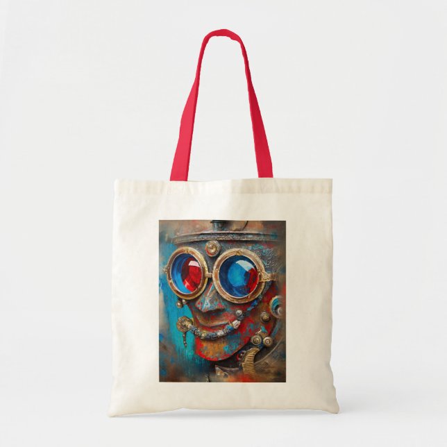Bolso De Tela Steampunk El retrato del hombre del estaño (Frente)