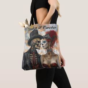 Bolso De Tela Steampunk Gothon Skeleton Pareja Aspecto Industria