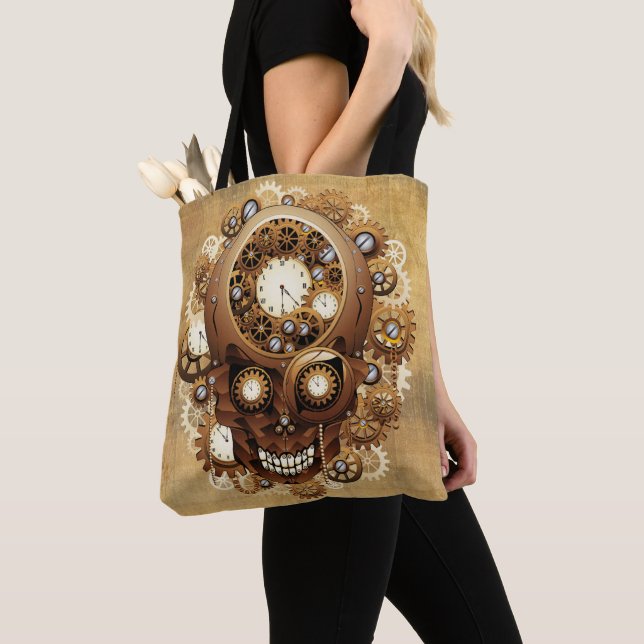 Bolso De Tela Steampunk Skull Estilo Gótico (Detalle)
