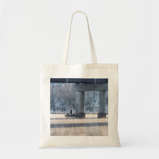 Bolso De Tela Steamy Winter Fishing Table Rock Lake (Frente)