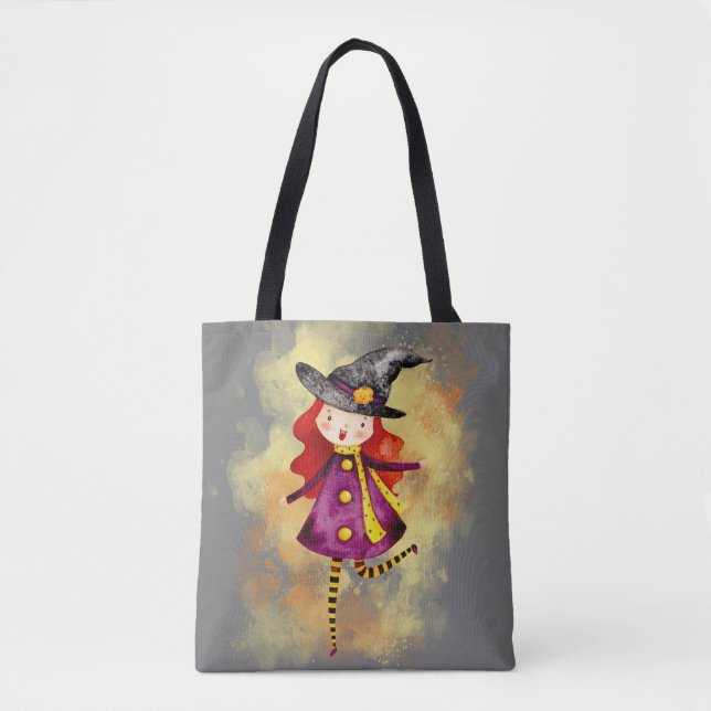 Bolso De Tela Stellalunarts Halloween Witch Cute Chica (Anverso)