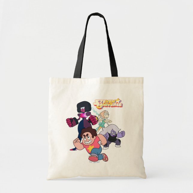 Bolso De Tela Steven Universe | Acción del Grupo Crystal Gem (Frente)