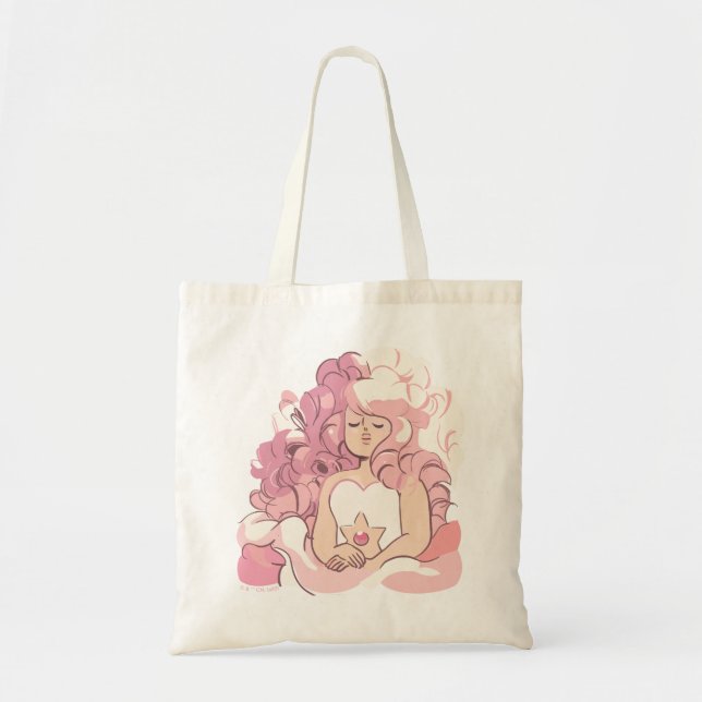 Bolso De Tela Steven Universe | Rosa de Ilustracion de cuarzo (Frente)