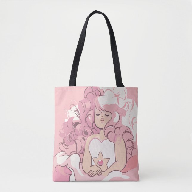 Bolso De Tela Steven Universe | Rosa de Ilustracion de cuarzo (Anverso)
