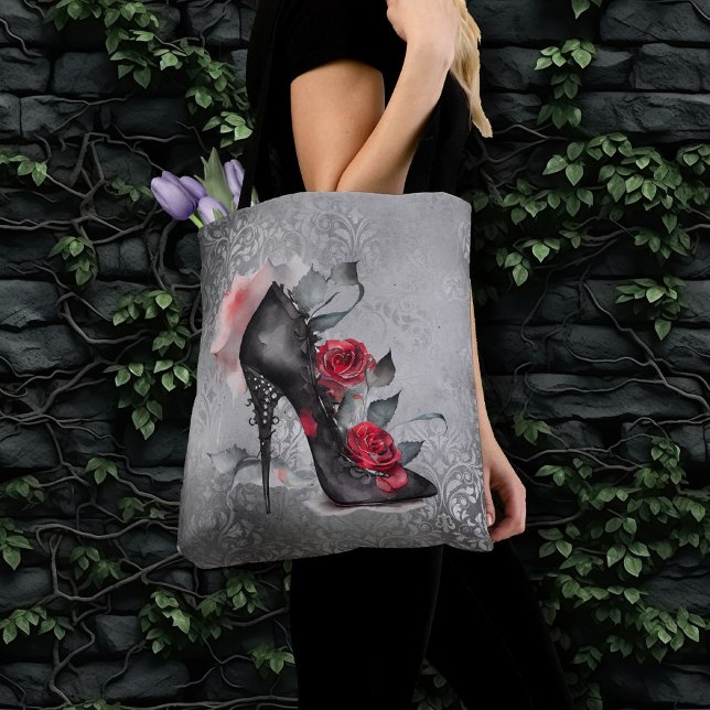 Bolso De Tela Stiletto Araña Vampy | Rojo Alto Talón Grunge (Subido por el creador)