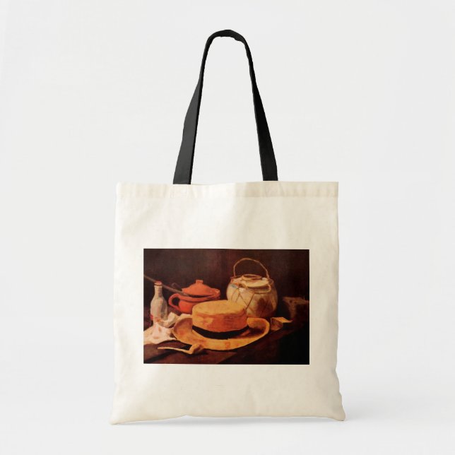 Bolso De Tela Still Life Yellow Straw Gorra por Vincent van Gogh (Frente)