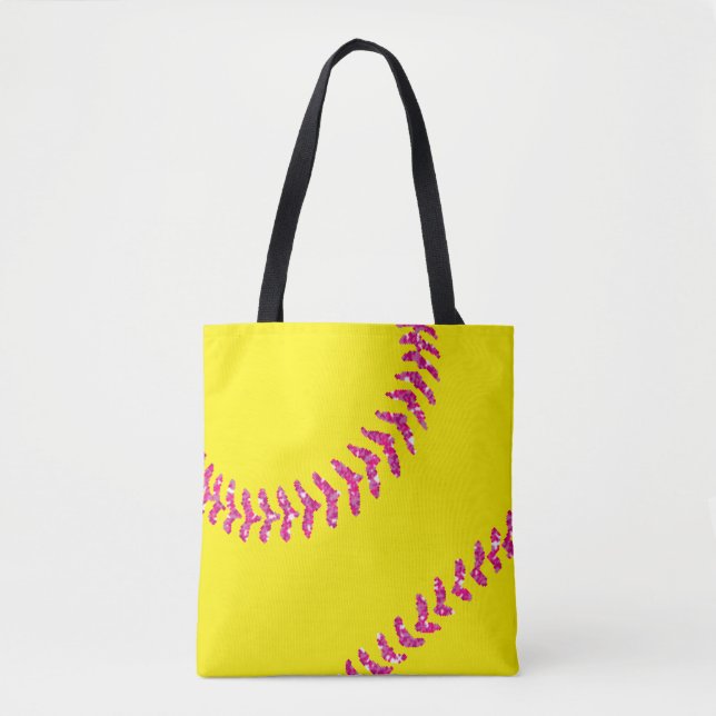 Bolso De Tela Stitball Purpurina rosa (Anverso)