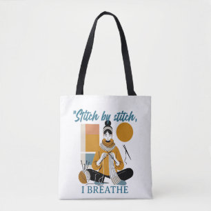 Bolso De Tela Stitch by Stitch I Breathe – Frase emocional para 