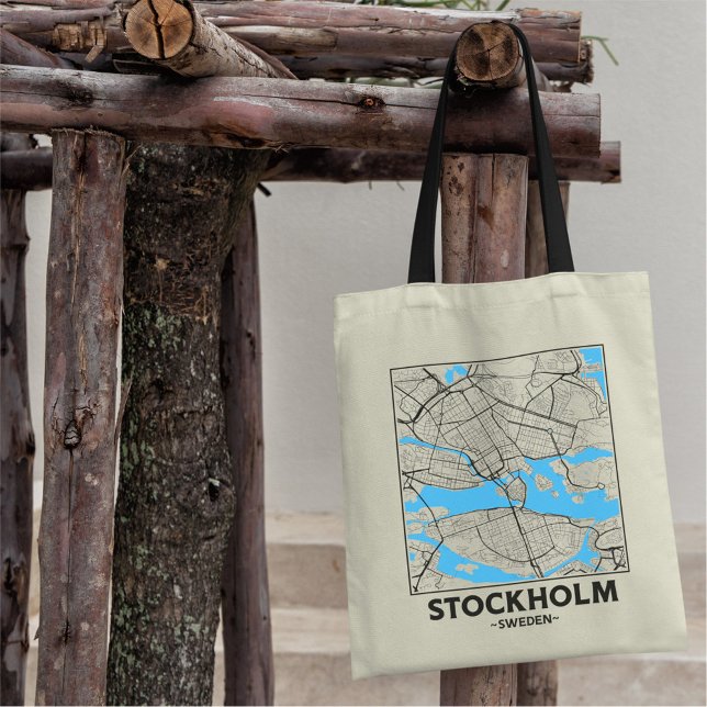 Bolso De Tela Stockholm, Sweden City Map Tote Bag (Subido por el creador)