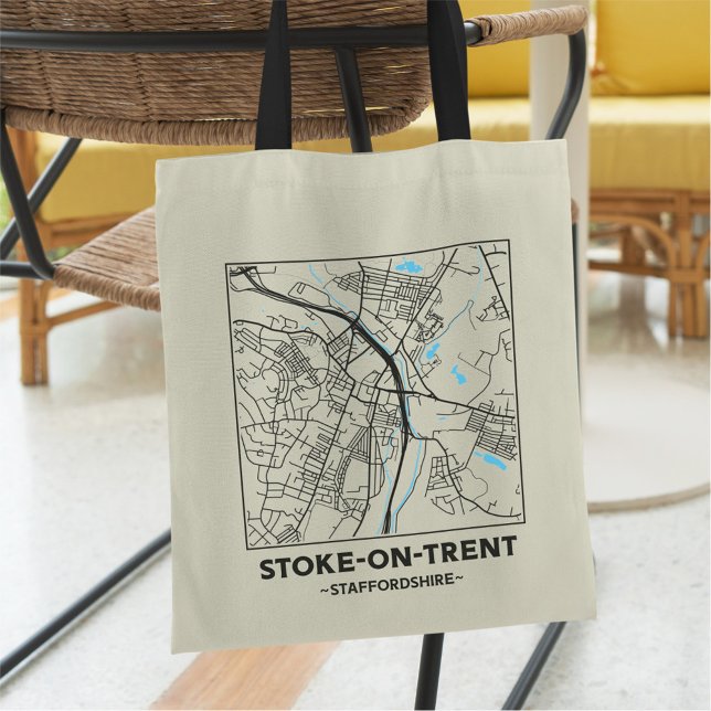 Bolso De Tela Stoke-on-Trent City Map Tote Bag (Subido por el creador)