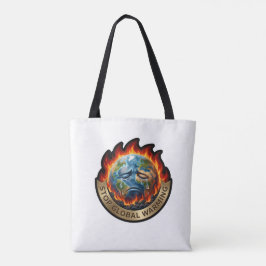 Bolso De Tela Stop Global Warming Crying Earth Flame Environment