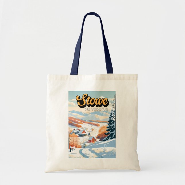 Bolso De Tela Stowe Vermont Winter Vintage (Frente)