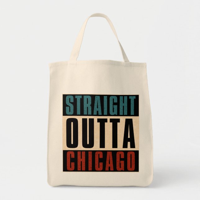 Bolso De Tela Straight Outta Chicago Illinois IL USA (Frente)