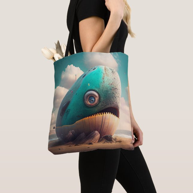 Bolso De Tela Strange Whale (Detalle)