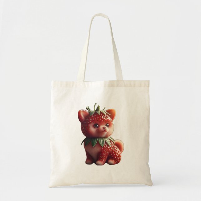 Bolso De Tela Strawberry Pomeranian (Frente)