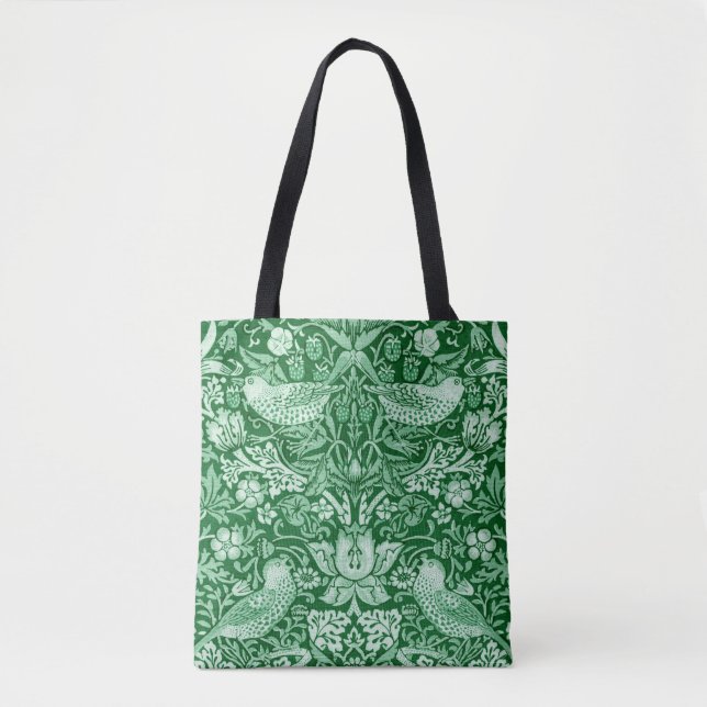 Bolso De Tela Strawberry Thief Green, William Morris (Anverso)