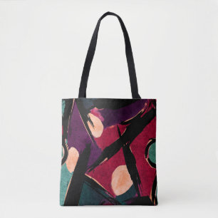 Bolso De Tela Streaks del arcoiris: Textura acrílica abstracta