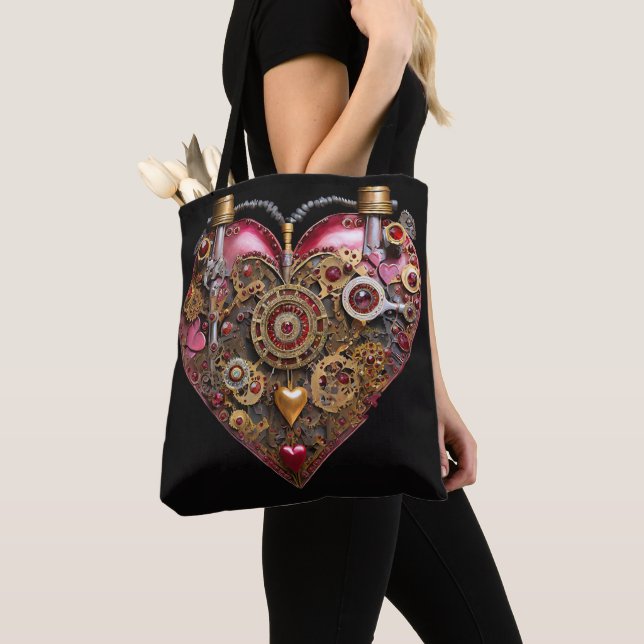 Bolso De Tela Streampunk Heart Ruby Valentine (Detalle)
