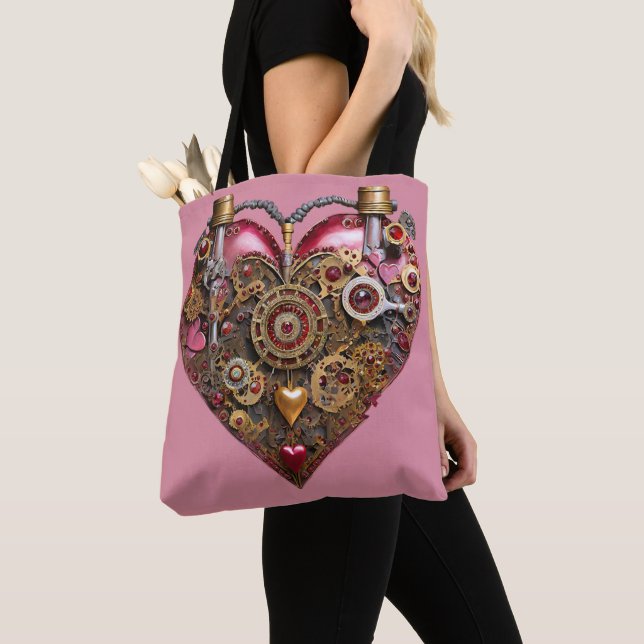 Bolso De Tela Streampunk Heart Ruby Valentine (Detalle)