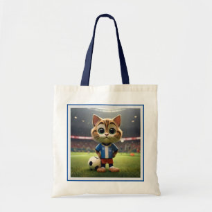Bolso De Tela "Striker perfecto: El gato de fútbol 3D"
