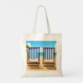 Bolso De Tela Striped sun loungers tote bag