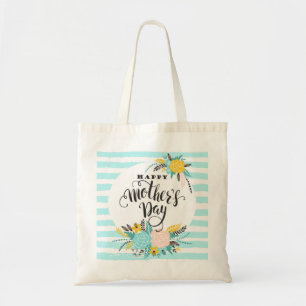 Bolso De Tela Stripes And Flowers